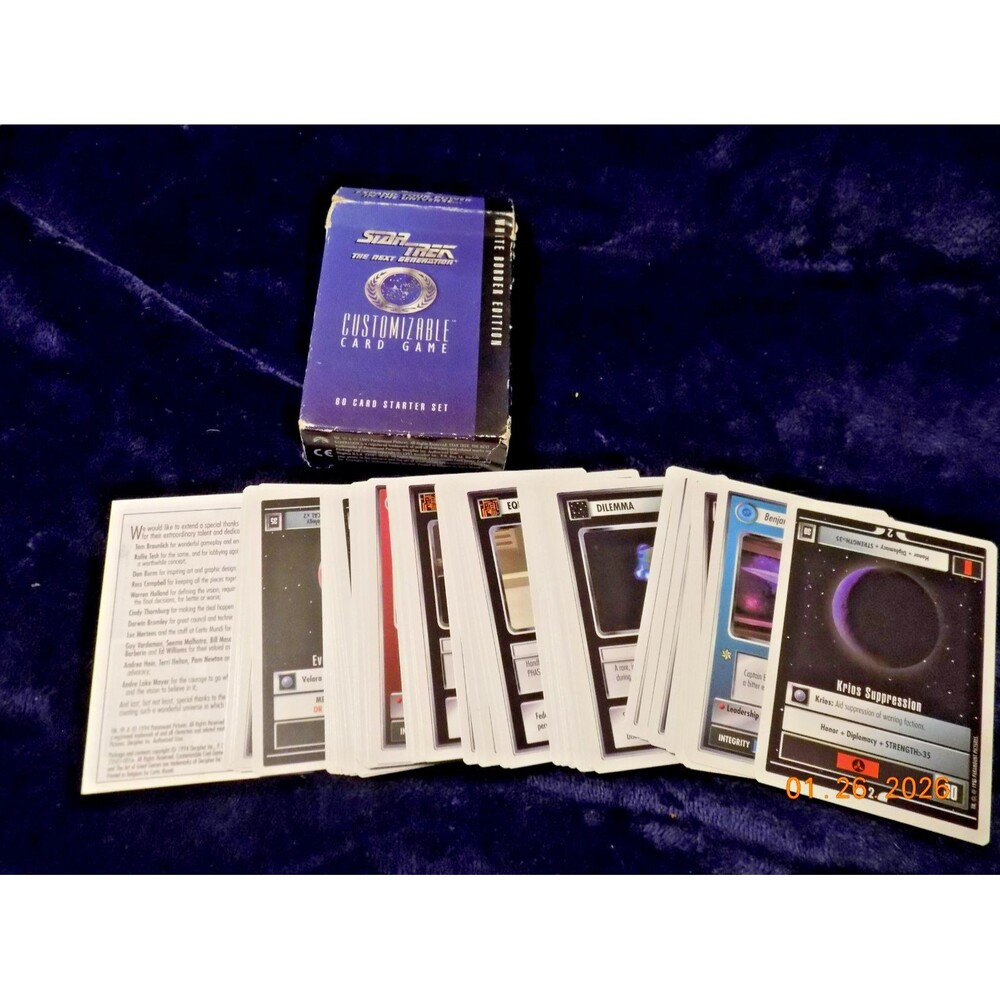 Vintage Star Trek Next Generation card game white boarder edition